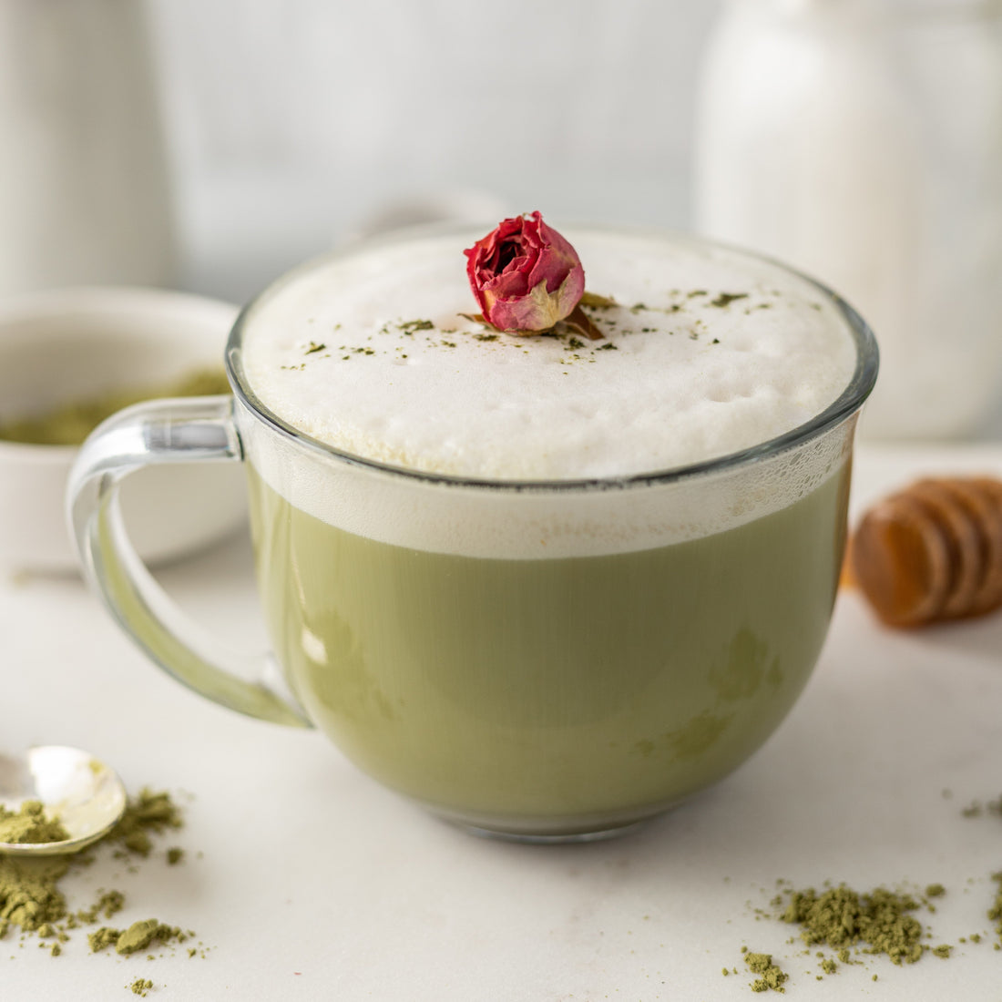 How to make pumpkin foam matcha tea