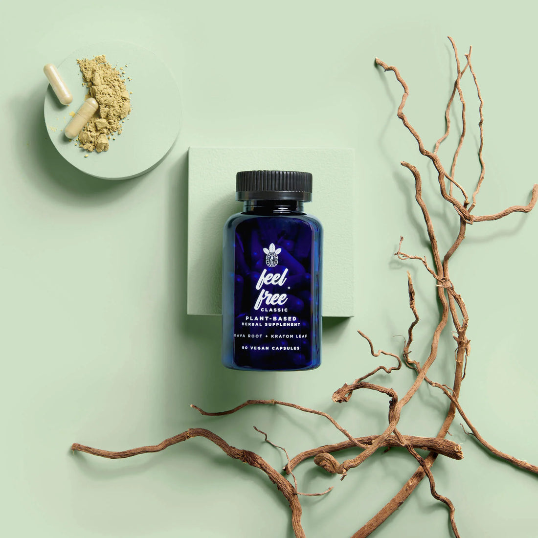 Our feel-good feel free CLASSIC capsules are made with kava root and other plant ingredients known to help with relaxation, productivity and focus.